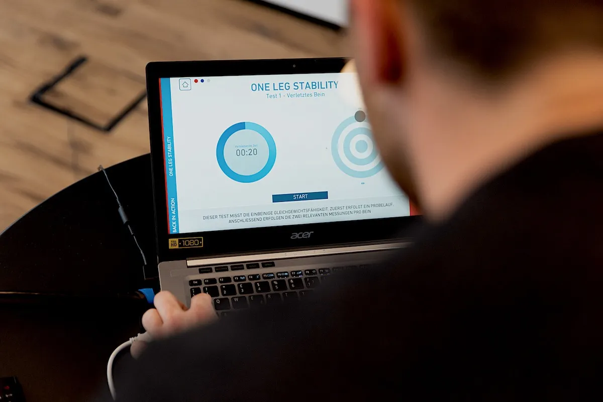 Auswertung eines Stabilitätstests am Laptop